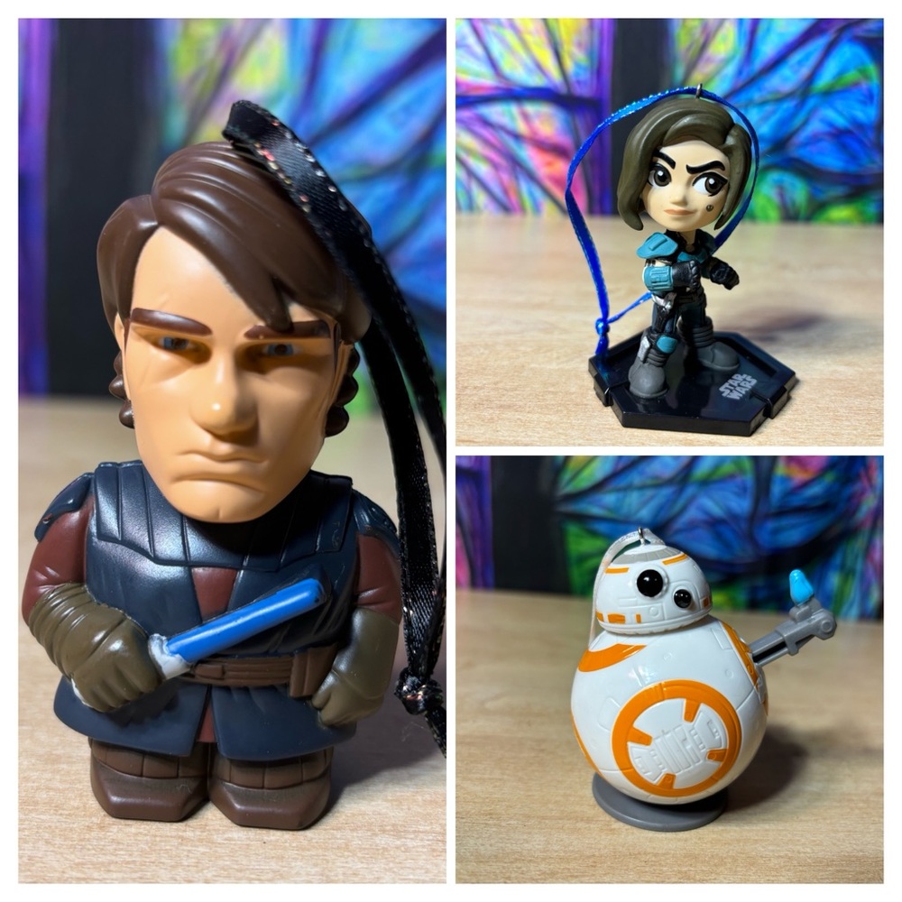 Star Wars Custom Christmas Ornament Of 3, Mandalorian Cara Dune, BB-8